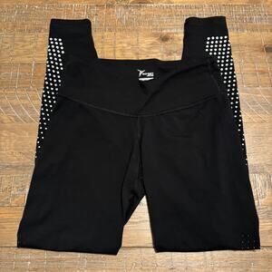 Old Navy Active Black Leggings Reflective Details Size M Gym Comfy Workout